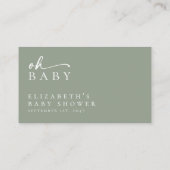 Luier Raffle Sage Groen Minimalistisch Baby shower Informatiekaartje (Achterkant)