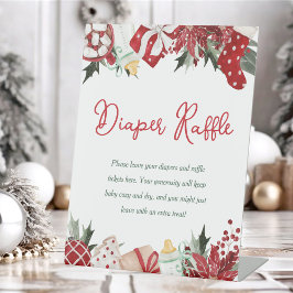 Luier Raffle Santa Baby shower Reclamebord Met Voetstuk