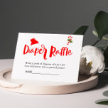 Luier Raffle Santa Christmas Winter Baby shower Informatiekaartje<br><div class="desc">Luier Raffle Santa Christmas Winter Baby shower Behuizing Kaart</div>