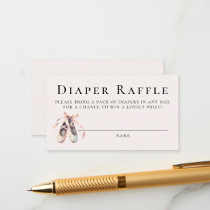 Luier Raffle Schattige Ballerina Meisje Baby showe Informatiekaartje
