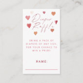 Luier Raffle Schattige Hearts Baby shower Girly Informatiekaartje (Voorkant)
