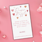 Luier Raffle Schattige Hearts Baby shower Girly Informatiekaartje