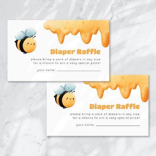 Luier Raffle Schattige Honey Bee Baby shower Informatiekaartje
