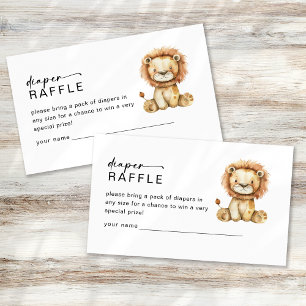 Luier Raffle Schattige Little Lion Baby shower Informatiekaartje