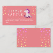 Luier Raffle Schattige Roze Eenhoorn Baby Meisje Informatiekaartje (Voorkant / Achterkant)