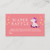 Luier Raffle Schattige Roze Eenhoorn Baby Meisje Informatiekaartje (Voorkant)