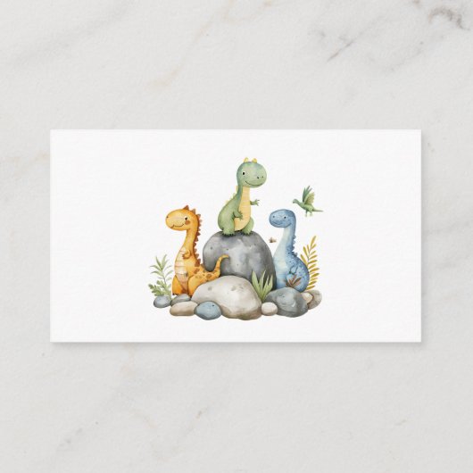 Luier Raffle Schattigee Dinosaurus Waterverf Baby  Informatiekaartje (Achterkant)