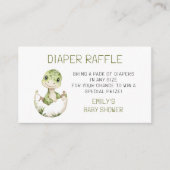 Luier Raffle Schattigee Dinosaurus Waterverf Baby  Informatiekaartje (Voorkant)
