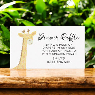 Luier Raffle Schattigee Safari Dieren Baby shower Informatiekaartje