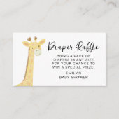 Luier Raffle Schattigee Safari Dieren Baby shower Informatiekaartje (Voorkant)