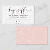 Luier Raffle Script Tekst met Roze Hart Informatiekaartje (Voorkant / Achterkant)