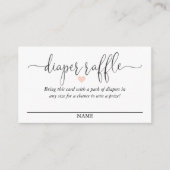 Luier Raffle Script Tekst met Roze Hart Informatiekaartje (Voorkant)