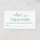 Luier Raffle Shark Wit Groen Baby shower Informatiekaartje (Voorkant)