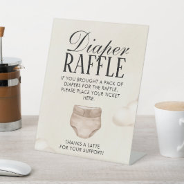 Luier Raffle Sign Baby is het brouwen van Baby sho Reclamebord Met Voetstuk