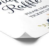 Luier Raffle Sign Navy & Blush Bloemen Baby shower Poster (Hoek)