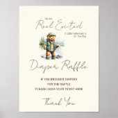 Luier Raffle Sign Reel Opgewonden Baby shower Poster (Voorkant)