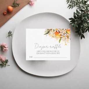 Luier Raffle Sinaasappel Citrus Tangerine Baby sho Informatiekaartje