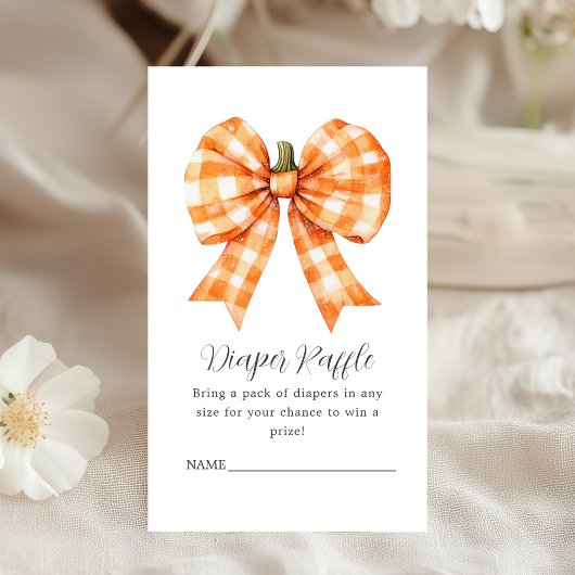 Luier Raffle Sinaasappel Herfst Pompoen Bow Baby s Informatiekaartje