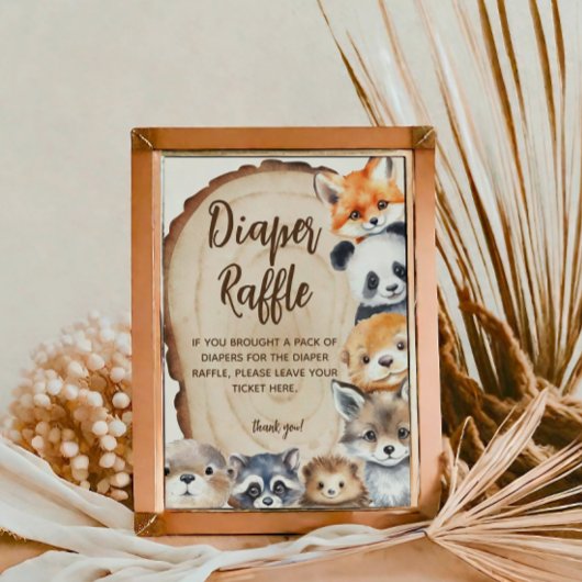 Luier Raffle Slice Dier Baby shower Spel Teken Poster