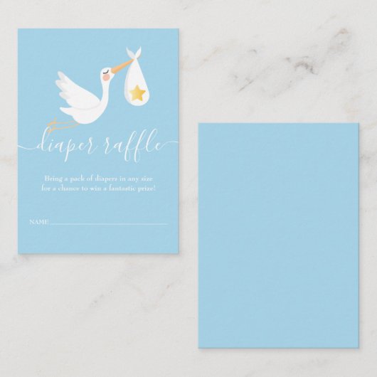 Luier Raffle Speciale Levering Ooievaar Baby showe Informatiekaartje (Voorkant / Achterkant)