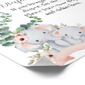 Luier Raffle Spel Baby Olifant Roze Ballon Poster (Hoek)