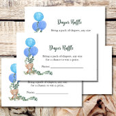 Luier Raffle Spel Beer Blauwe Ballon Eucalyptus Informatiekaartje