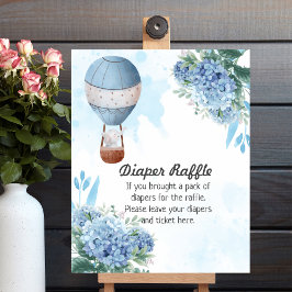 Luier Raffle Spel Olifant Hete lucht ballon Poster