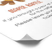 Luier Raffle Spel Smore Campfire Baby shower Poster (Hoek)