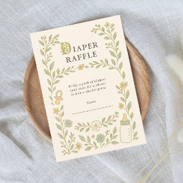 Luier Raffle Storybook Girl Baby shower Informatiekaartje