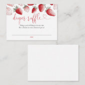 Luier Raffle Strawberry Baby shower Informatiekaartje (Voorkant / Achterkant)