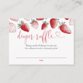 Luier Raffle Strawberry Baby shower Informatiekaartje (Voorkant)