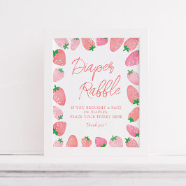 Luier Raffle Strawberry Baby shower Poster