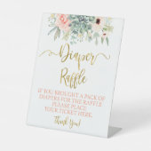 Luier Raffle succulent Reclamebord Met Voetstuk (Voorkant)