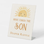 Luier Raffle Sun Baby shower Reclamebord Met Voetstuk (Voorkant)