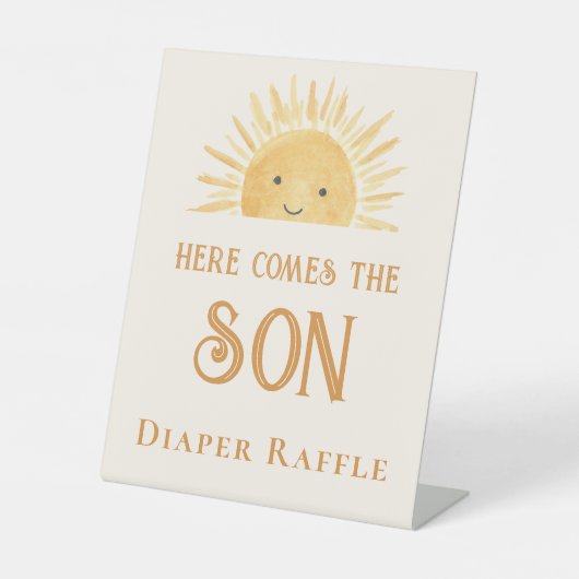 Luier Raffle Sun Baby shower Reclamebord Met Voetstuk (Voorkant)
