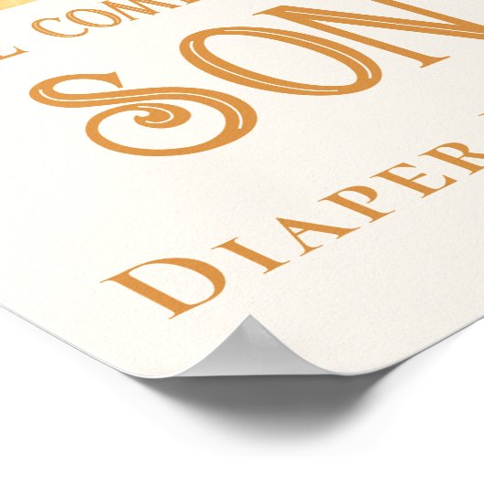 Luier Raffle Sun Baby shower Sign Poster (Hoek)