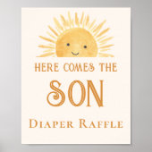 Luier Raffle Sun Baby shower Sign Poster (Voorkant)