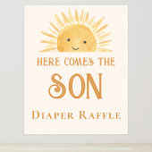 Luier Raffle Sun Baby shower Sign Poster