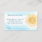 Luier Raffle Sun Boy's Baby shower Informatiekaartje (Voorkant)