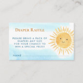 Luier Raffle Sun Boy's Baby shower Informatiekaartje (Voorkant)