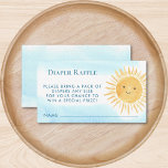 Luier Raffle Sun Boy's Baby shower Informatiekaartje<br><div class="desc">Deze Diaper Raffle Baby showers omheiningskaarten zijn versierd met een geel waterverf zon en blauw typografie op een blauw hemelachtergrond. De tekst kan worden aangepast. Omdat we ons kunstwerk creëer,  zult u dit exacte afbeelding van andere ontwerpers niet vinden. Originele Waterverf © Michele Davies.</div>