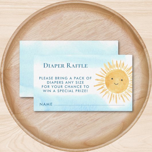 Luier Raffle Sun Boy's Baby shower Informatiekaartje