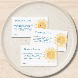 Luier Raffle Sun Boy's Baby shower Informatiekaartje