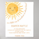 Luier Raffle Sunshine Baby shower Sign Poster (Voorkant)
