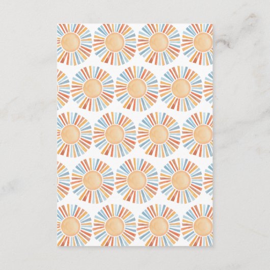 Luier Raffle Sunshine Genderneutraal Baby shower Informatiekaartje (Achterkant)