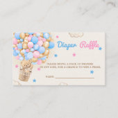 Luier Raffle Teddy Bear Geslacht Onthullen Roze Bl Informatiekaartje (Voorkant)