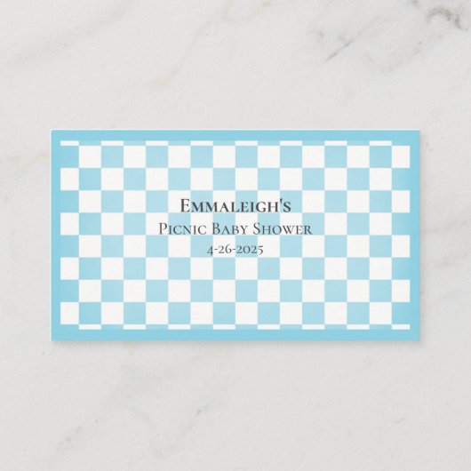 Luier Raffle Teddy Bear Picknick Baby shower spel Informatiekaartje (Achterkant)