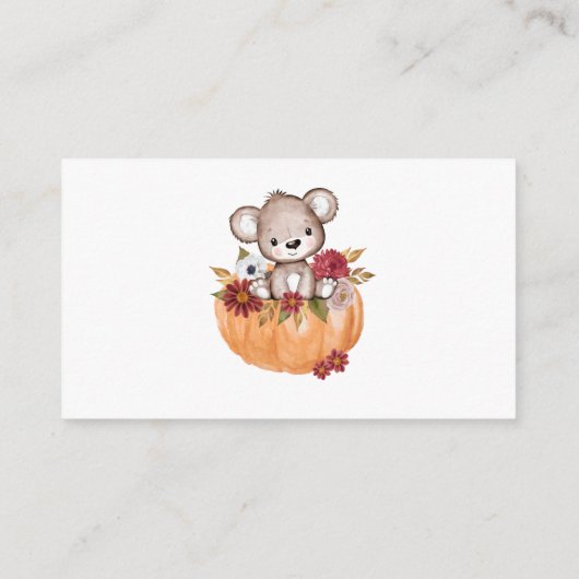 Luier Raffle Teddy Bear Pompoen Baby shower Informatiekaartje (Achterkant)