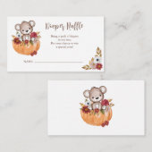 Luier Raffle Teddy Bear Pompoen Baby shower Informatiekaartje (Voorkant / Achterkant)