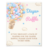 Luier Raffle Teddy Bear Roze Blauw Game Sign Foto Afdruk (Voorkant)